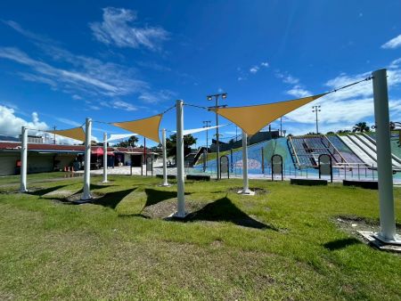 Sail Shade of Adult Fitness Zone in Hualien Pacific Park